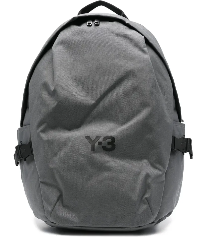 Y-3 Rucksack mit Logo-Schild - Grau Grau