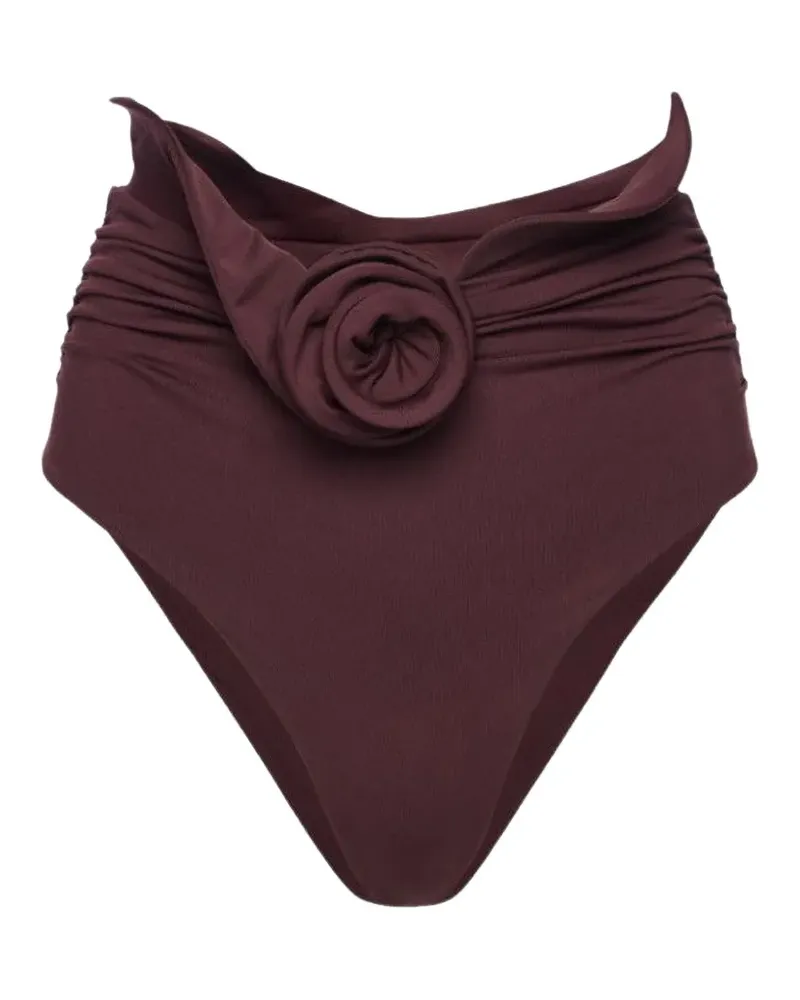 Magda Butrym flower-motif ruched bikini bottoms - Rot Rot