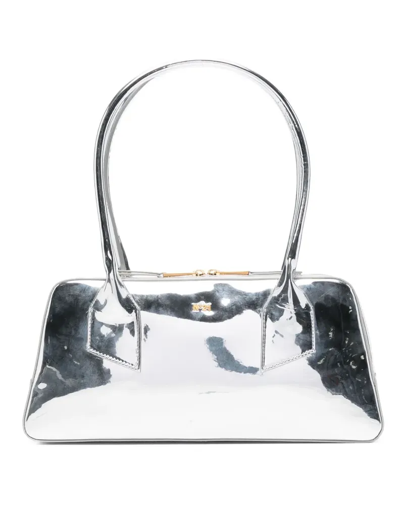 N° 21 Shopper mit Logo-Schild - Silber Silber