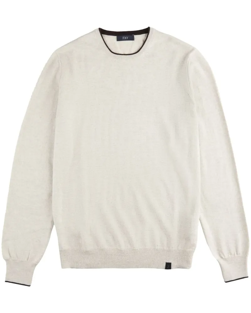 Fay Pullover mit rundem Ausschnitt - Weiß Weiß
