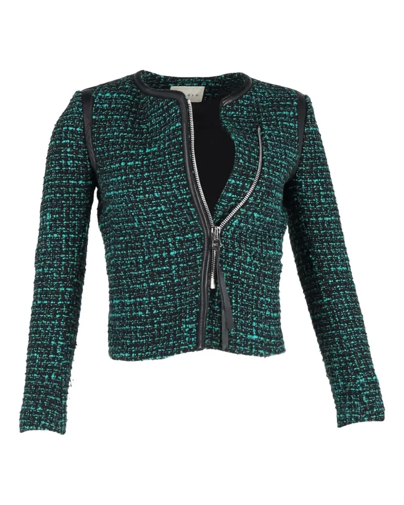 Sandro zipped tweed jacket - Schwarz Schwarz