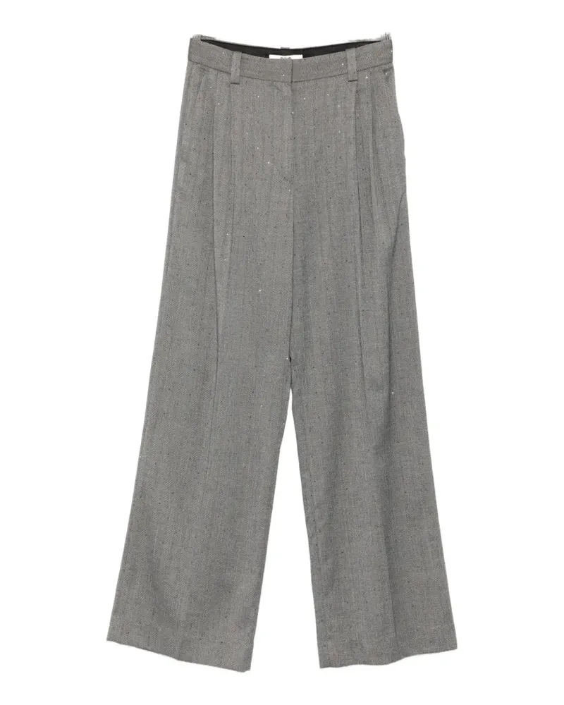 Maje herringbone belt-loop trousers - Grau Grau