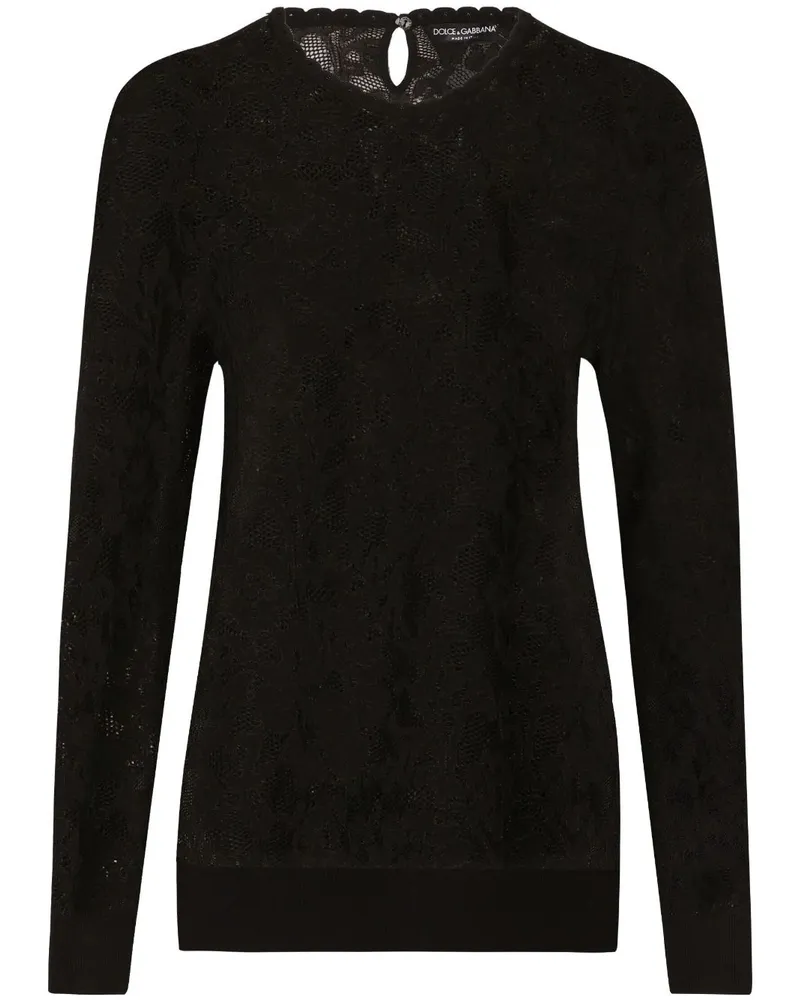 Dolce & Gabbana Transparentes Oberteil - Schwarz Schwarz