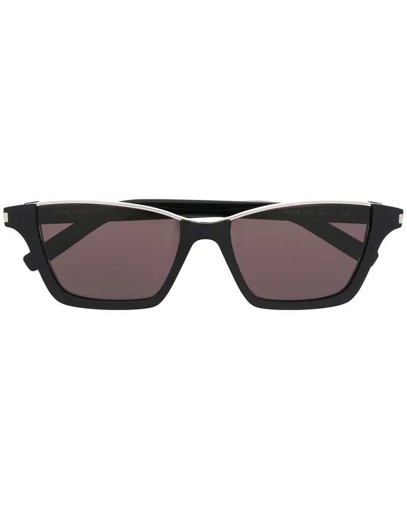 Saint Laurent Sonnenbrille mit Kontrastdetail - Schwarz Schwarz