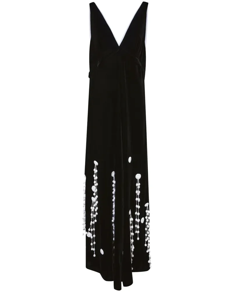 Proenza Schouler Besticktes A-Linien-Kleid - Schwarz Schwarz