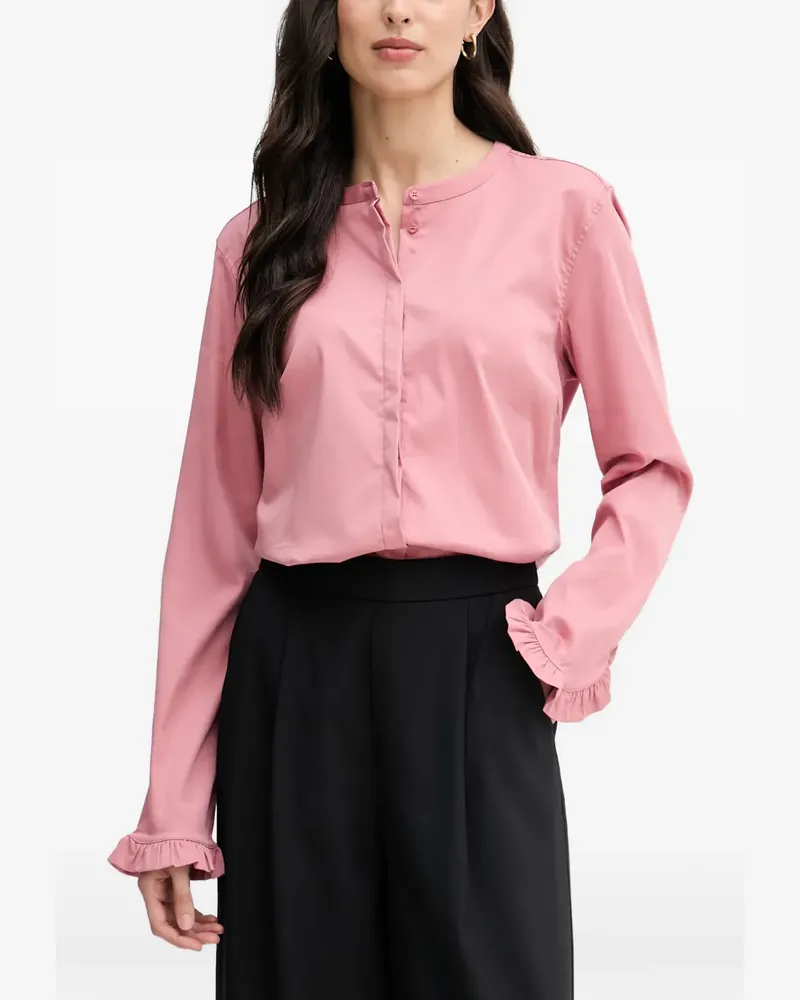 Mos Mosh MMMattie ruffle-cuff collarless shirt - Rosa Rosa
