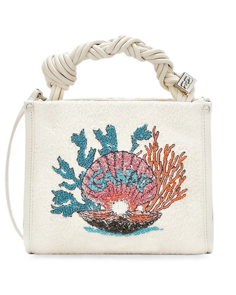 Ganni Kleiner The Terry Shopper - Weiß Weiß