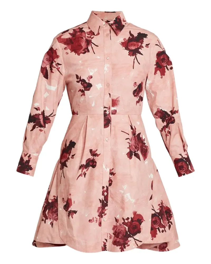 Erdem Hemdkleid mit Blumen-Print - Rosa Rosa