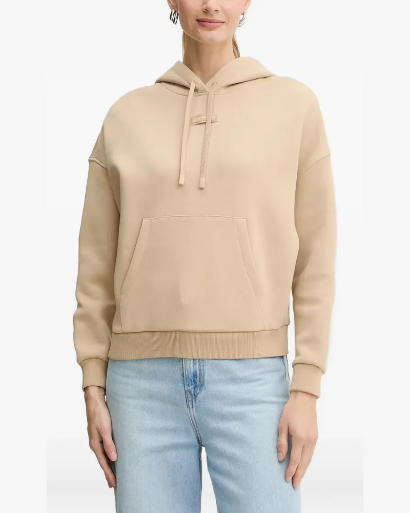 Armani Exchange Hoodie mit Logo-Patch - Nude Nude