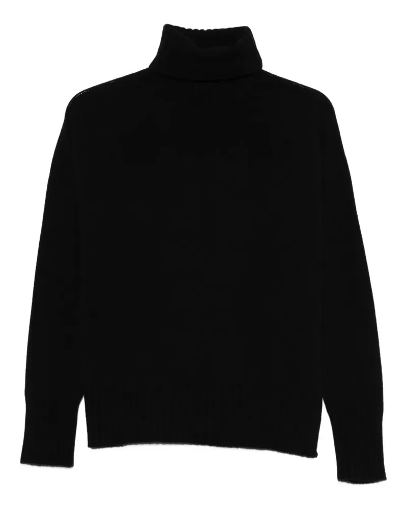 Roberto Collina Gerippter Rollkragenpullover - Schwarz Schwarz