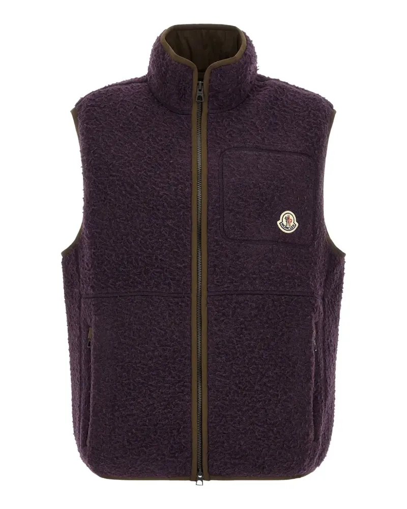 Moncler Casentino-texture logo-detail gilet - Violett Violett