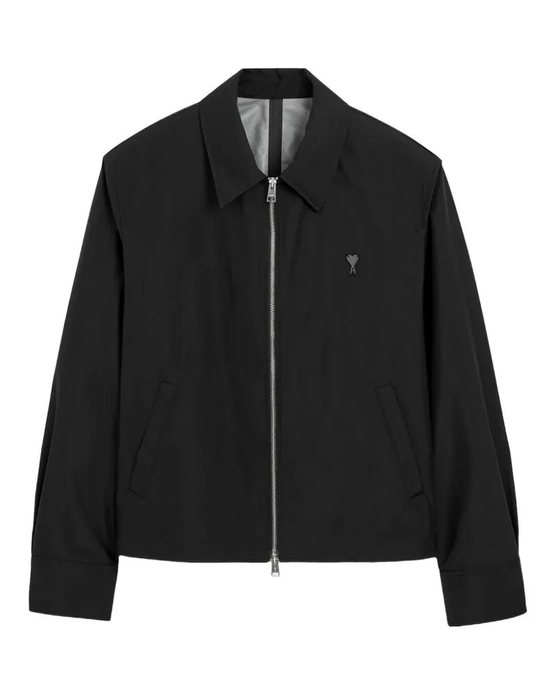 AMI Paris nylon jacket with Ami de Coeur - Schwarz Schwarz