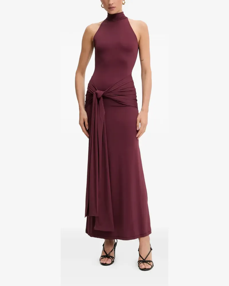 Bardot knot-detail roll-neck maxi dress - Rot Rot