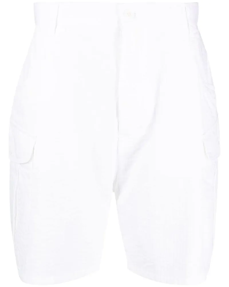 Giorgio Armani Seersucker-Shorts mit aufgesetzten Taschen - Weiß Weiß