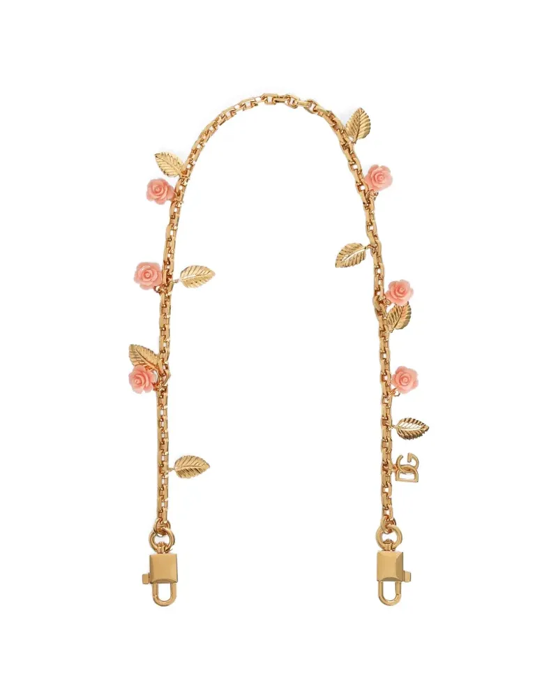 Dolce & Gabbana metal shoulder strap with roses - Gold Gold
