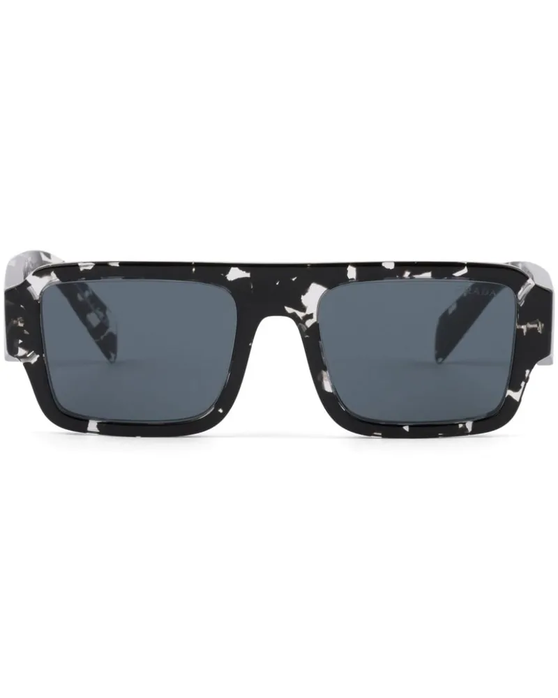 Prada Eckige Symbole Sonnenbrille - Schwarz Schwarz