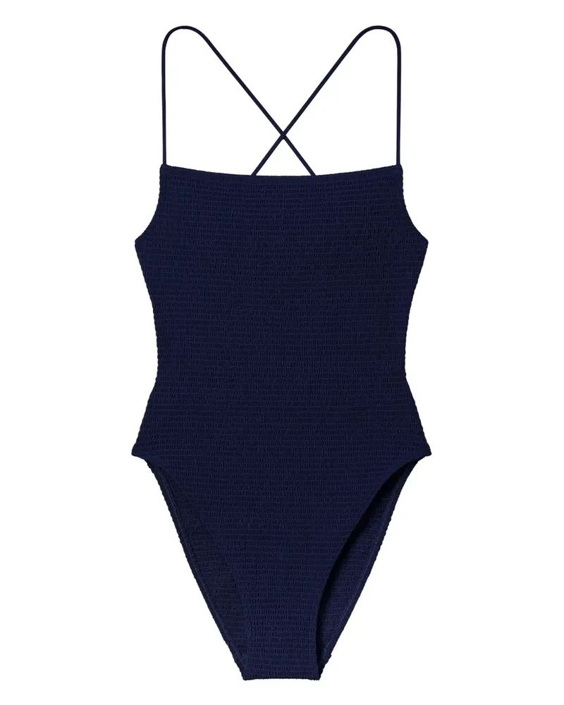 Tory Burch Gesmokter Badeanzug - Blau Blau