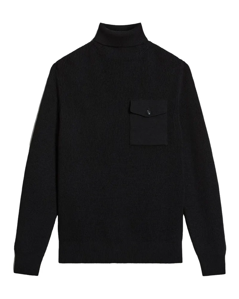 Woolrich Rollkragenpullover mit Tasche - Schwarz Schwarz