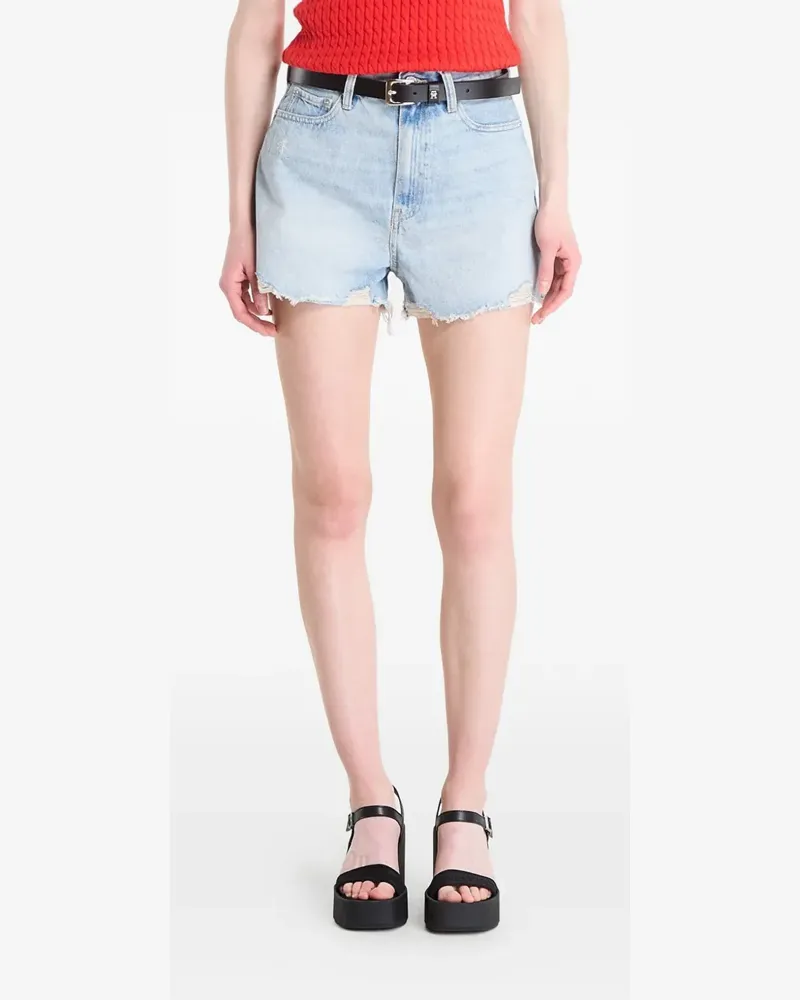 Tommy Hilfiger distressed frayed-hem shorts - Blau Blau