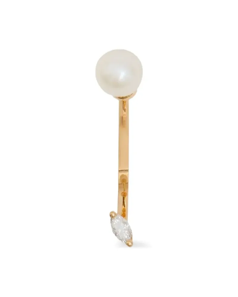 Delfina Delettrez 18kt Gelbgoldring mit Diamant und Perle Gold