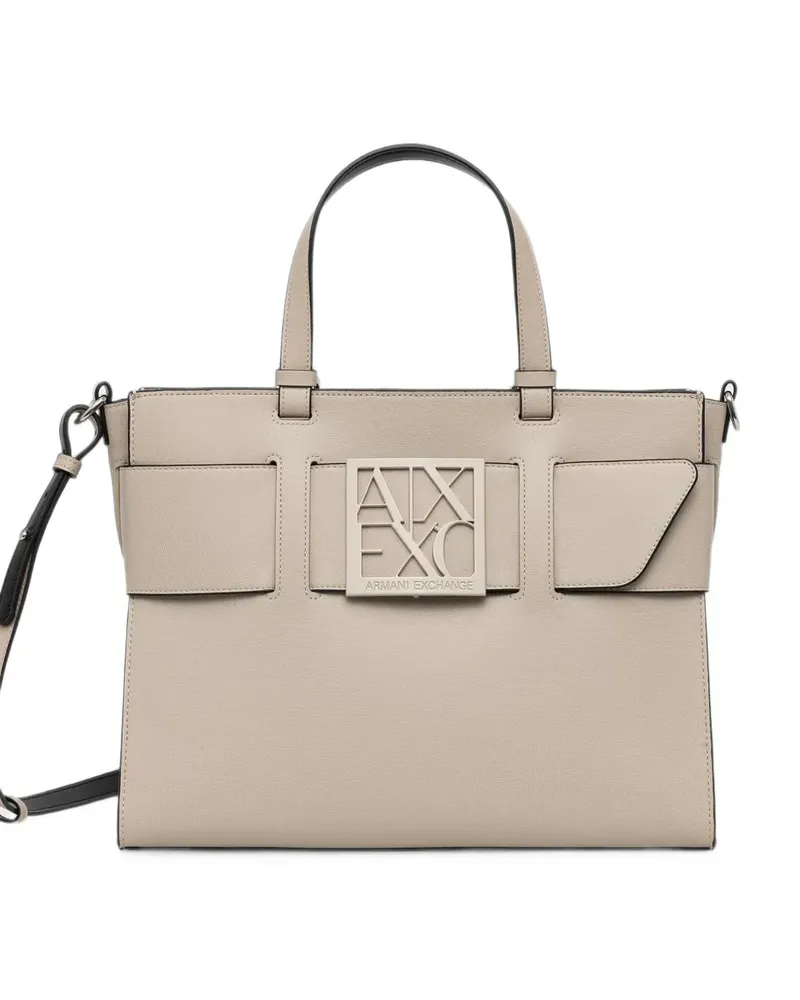 Armani Exchange Shopper mit Logo-Schild - Nude Nude