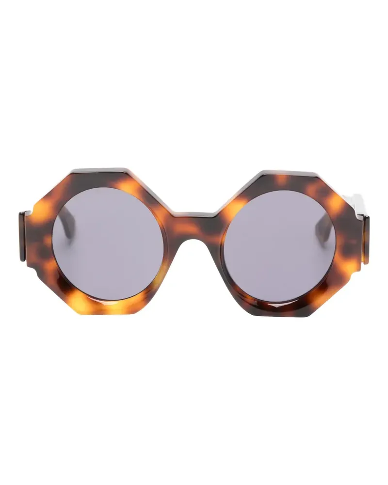 KUBORAUM Maske R4 geometric-frame tortoiseshell sunglasses - Braun Braun