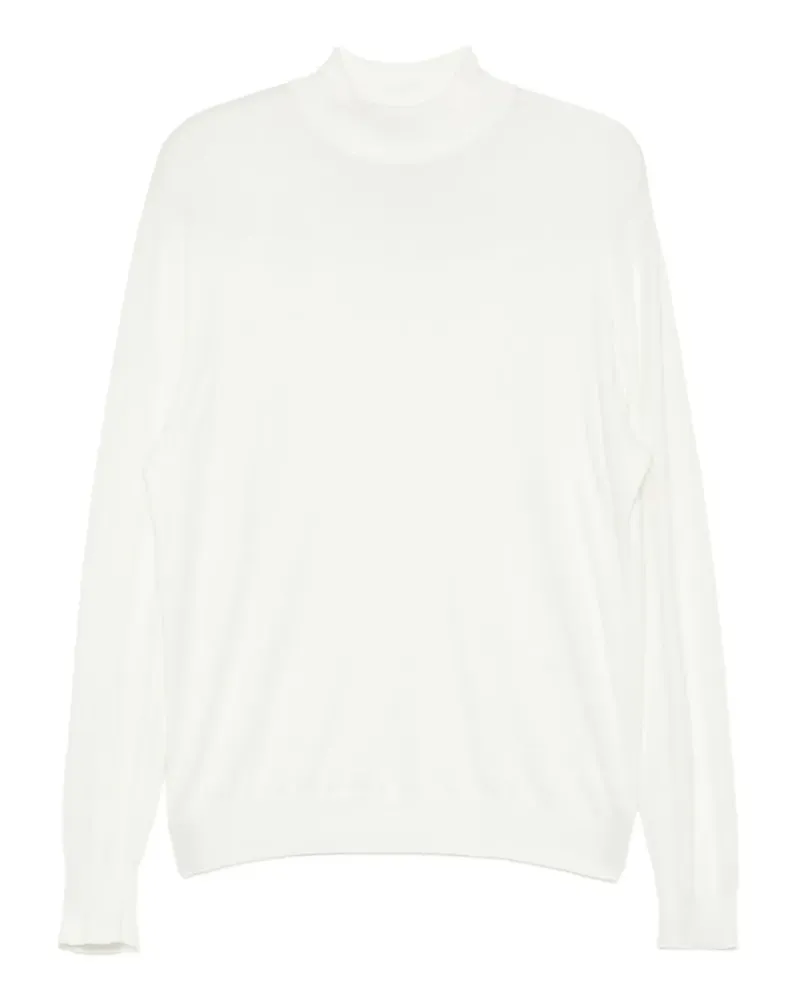 N.Peal Langarmshirt mit Stehkragen - Weiß Weiß