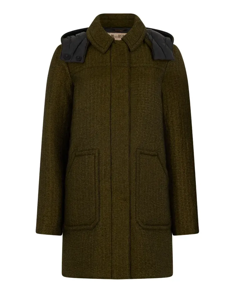 MOORER Einreihiger Kapuzenmantel - Grün Grün