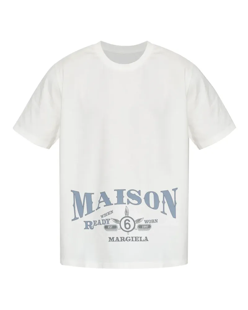 Maison Margiela T-Shirt mit Logo-Print - Weiß Weiß