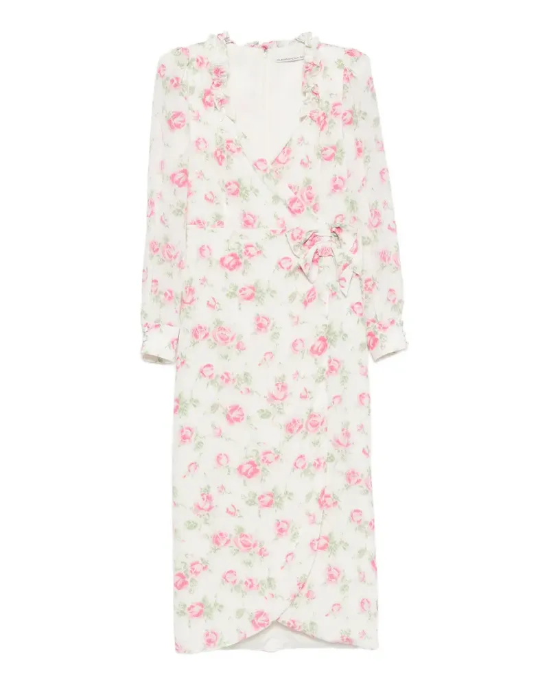 Alessandra Rich floral-print midi dress - Weiß Weiß