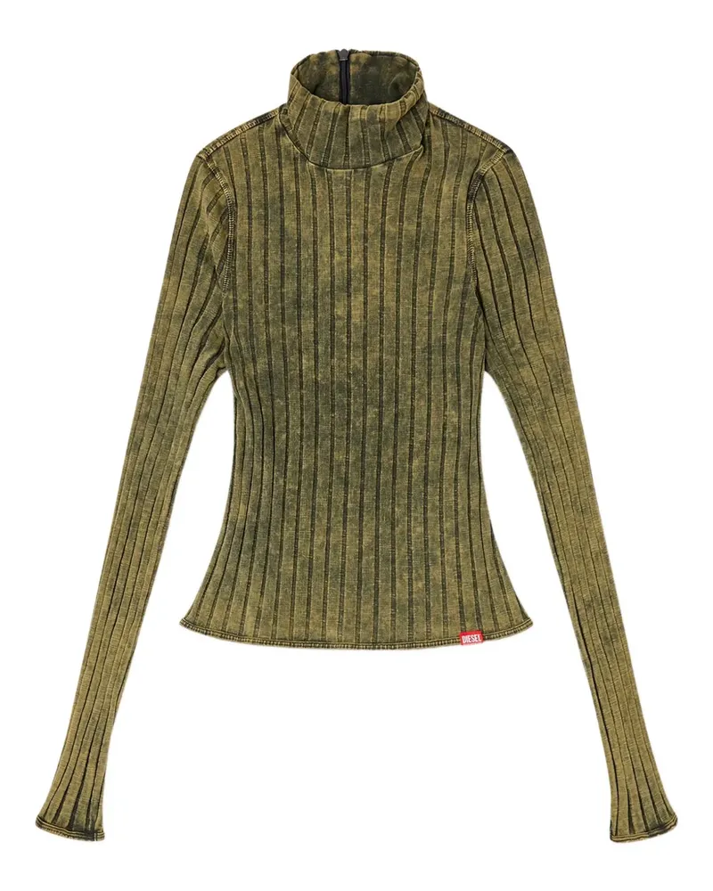 Diesel Geripptes T-Clawa Langarmshirt - Grün Grün
