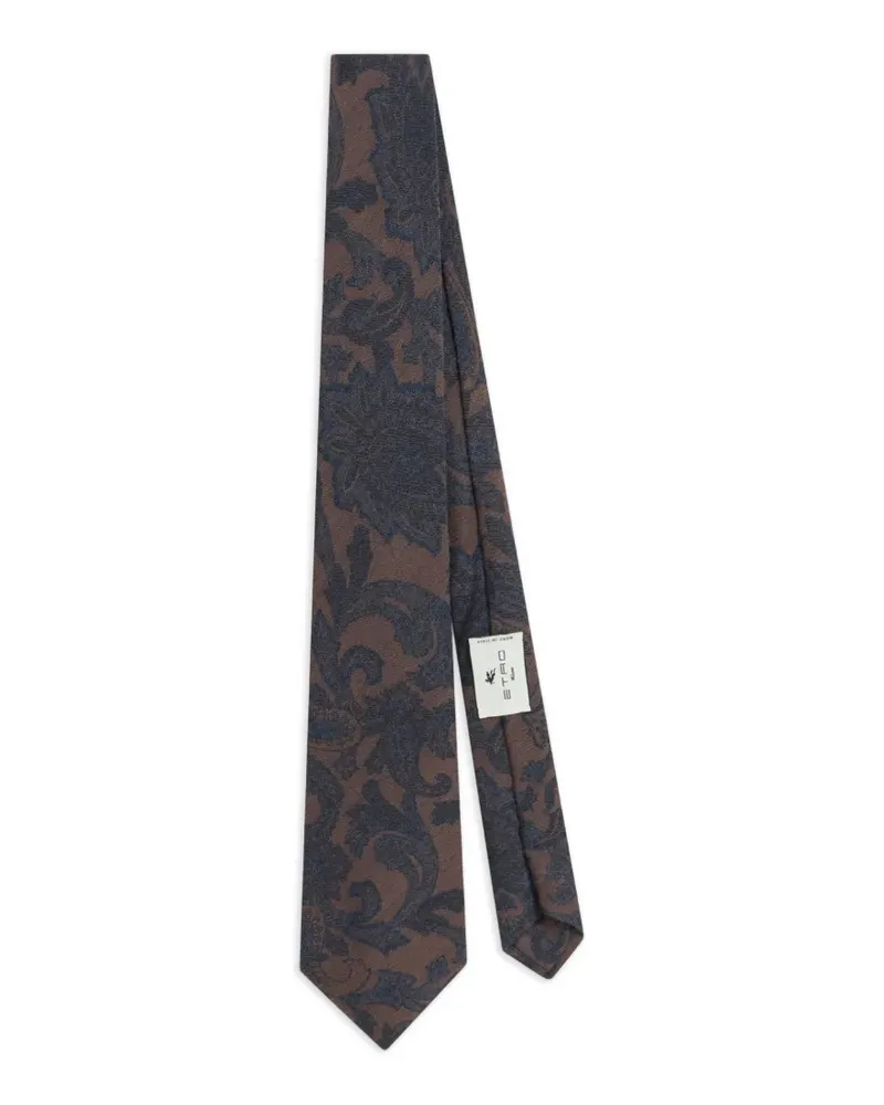 Etro Jacquardkrawatte mit Paisleymuster - Braun Braun