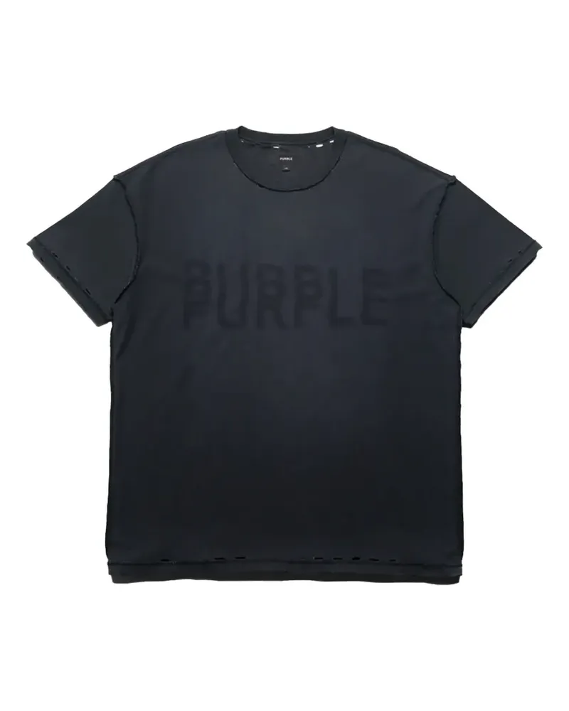 PURPLE BRAND layered-effect logo-print T-shirt - Schwarz Schwarz