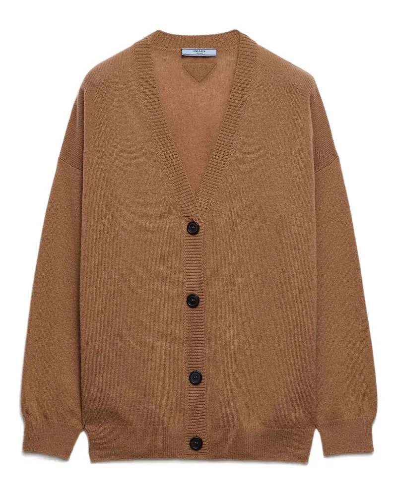 Prada Gerippter Cardigan aus Kaschmir - Braun Braun
