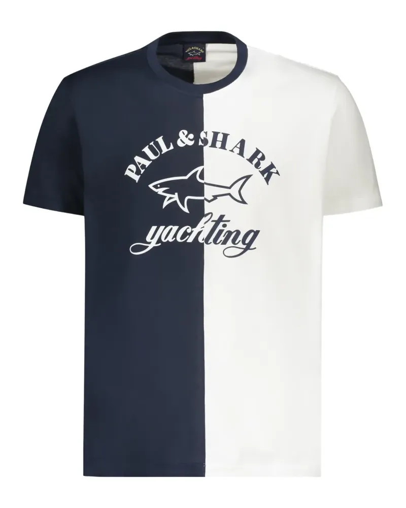 Paul & Shark logo-print colourblock T-shirt - Blau Blau