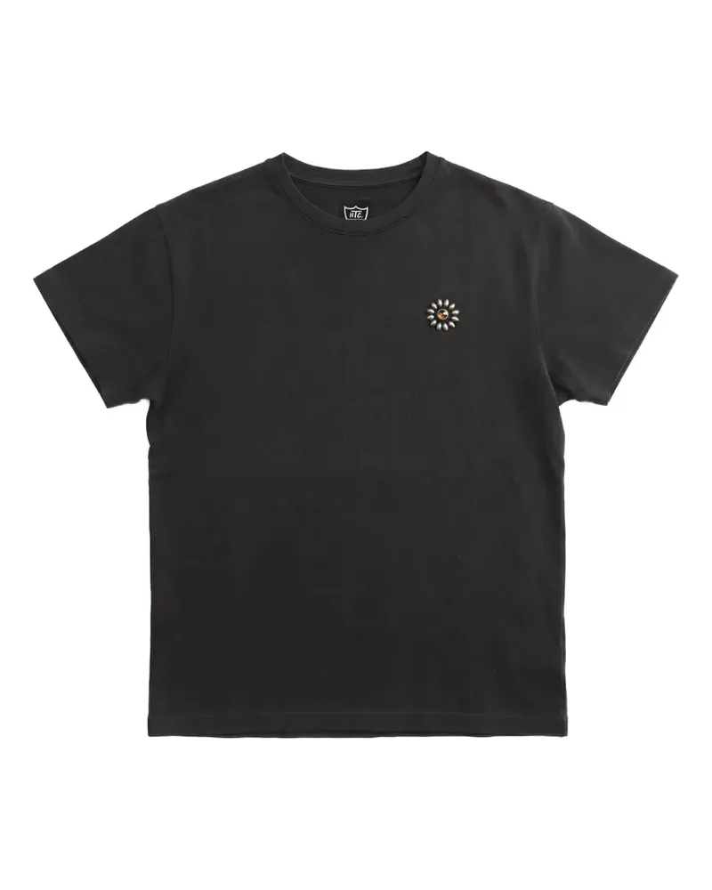 HTC Hollywood Trading Company stud-embellished flower T-shirt - Schwarz Schwarz