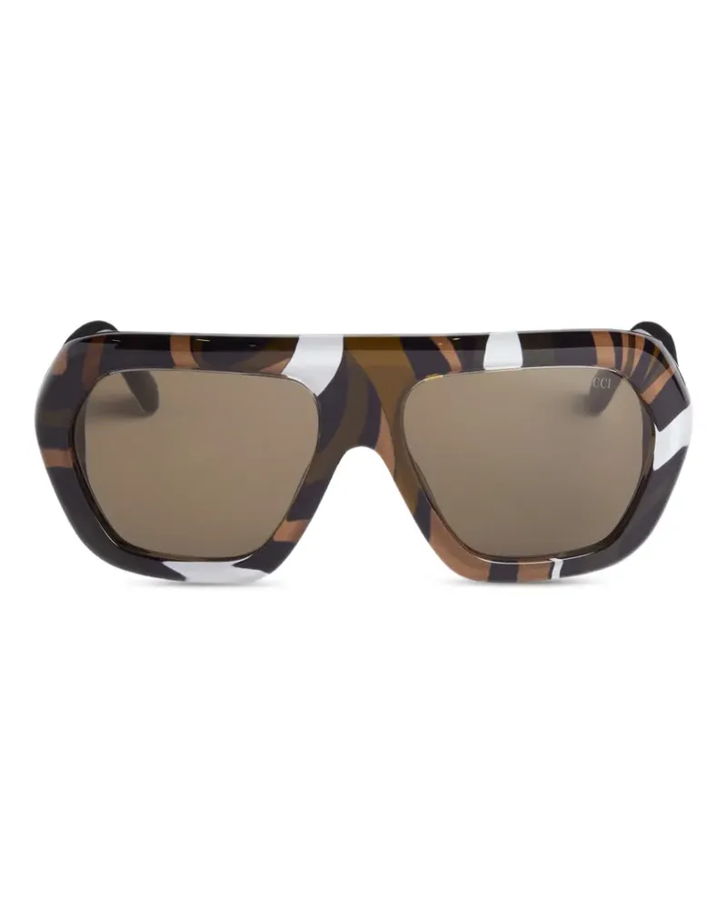 Emilio Pucci Marmo geometrische Sonnenbrille - Braun Braun