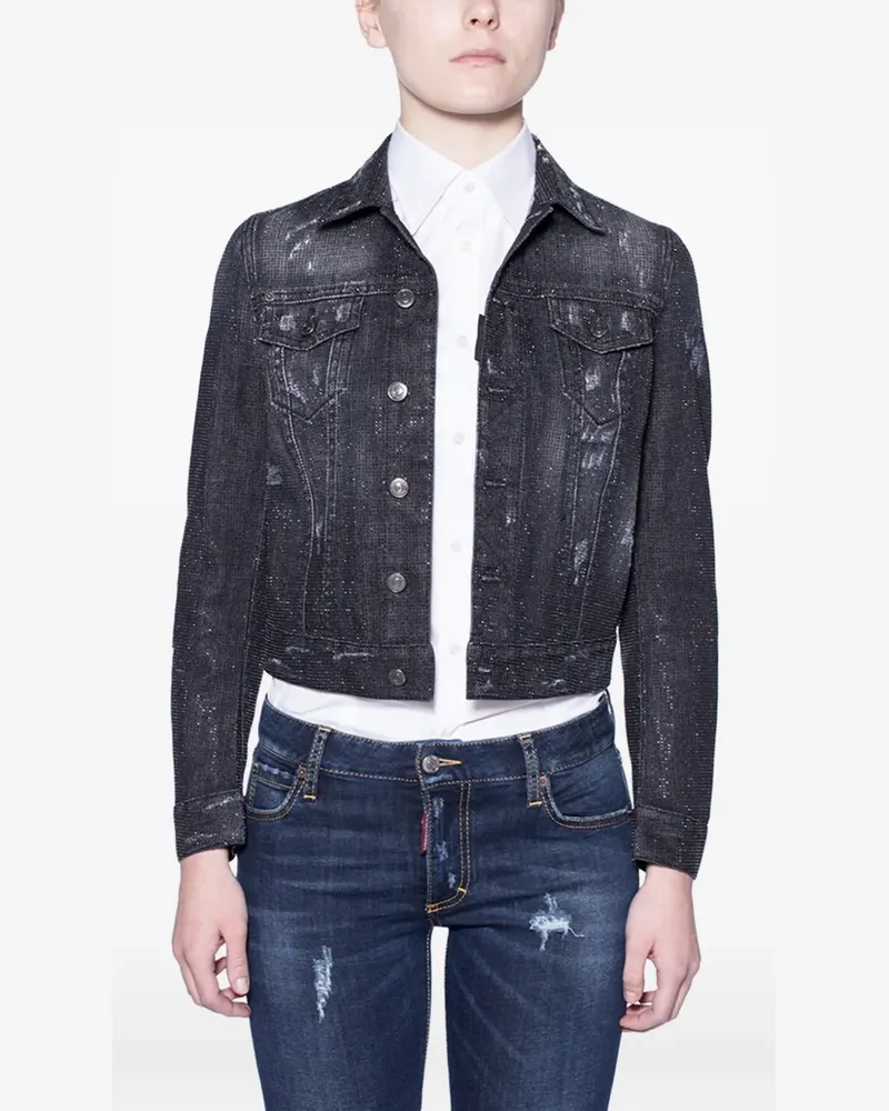 Dsquared2 distressed-effect denim jacket - Schwarz Schwarz