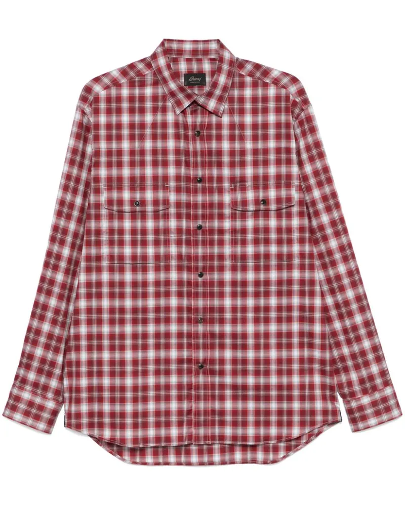 Brioni Kariertes Hemd - Rot Rot
