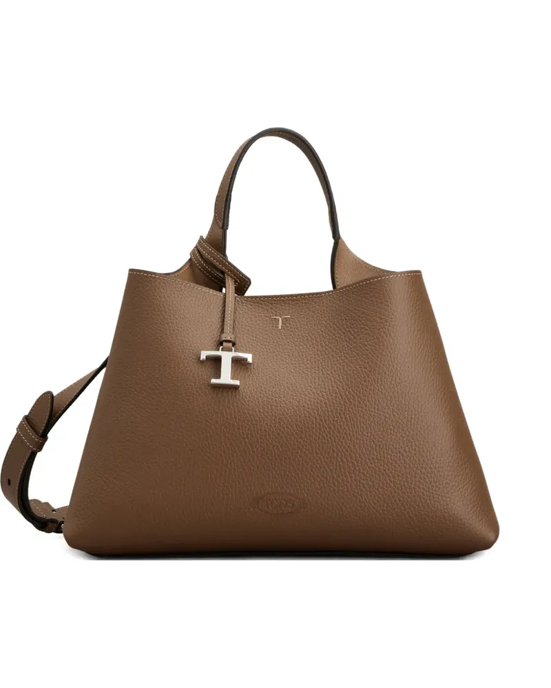 TOD'S Kleiner Tote Bag mit Logo-Anhänger - Braun Braun