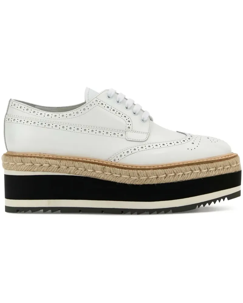 Prada Espadrilles mit Plateau 60mm - Weiß Weiß