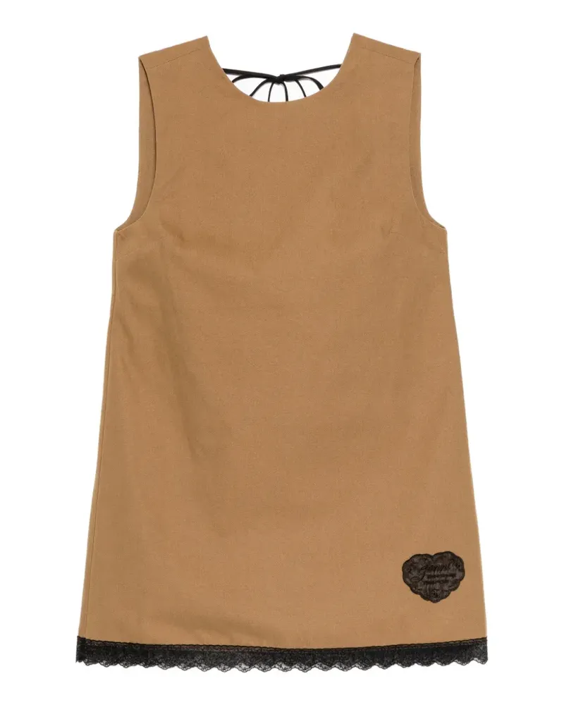 Ganni Ärmelloses Kleid mit Spitzendetails - Braun Braun