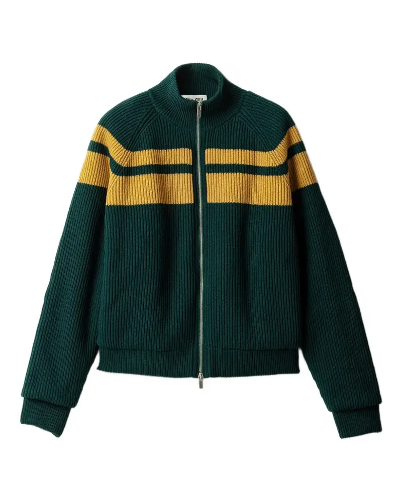 Miu Miu Gestreifter Cardigan - Grün Grün