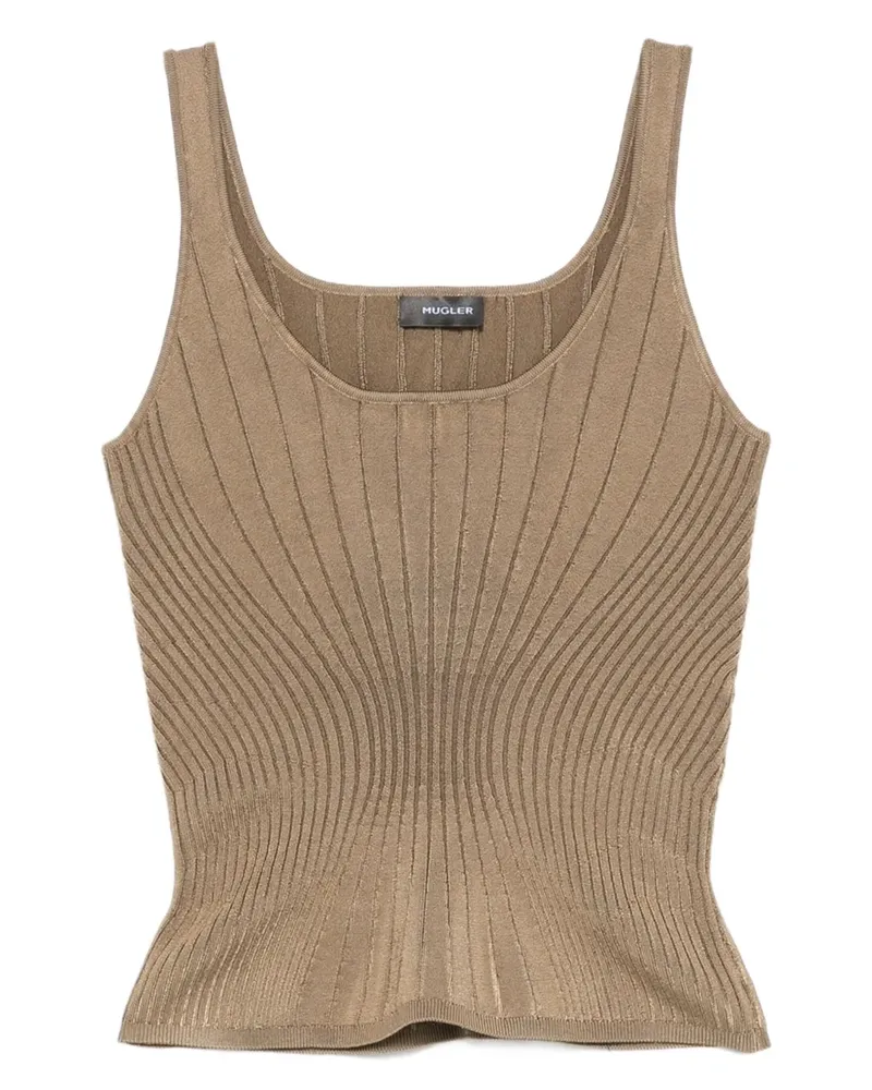 Thierry Mugler Geripptes Trägershirt - Grün Grün