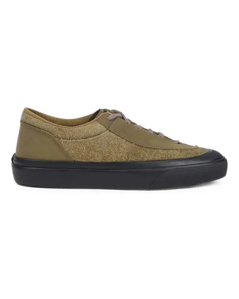 Stone Island S100020 suede low-top trainers with Compass logo patch - Grün Grün