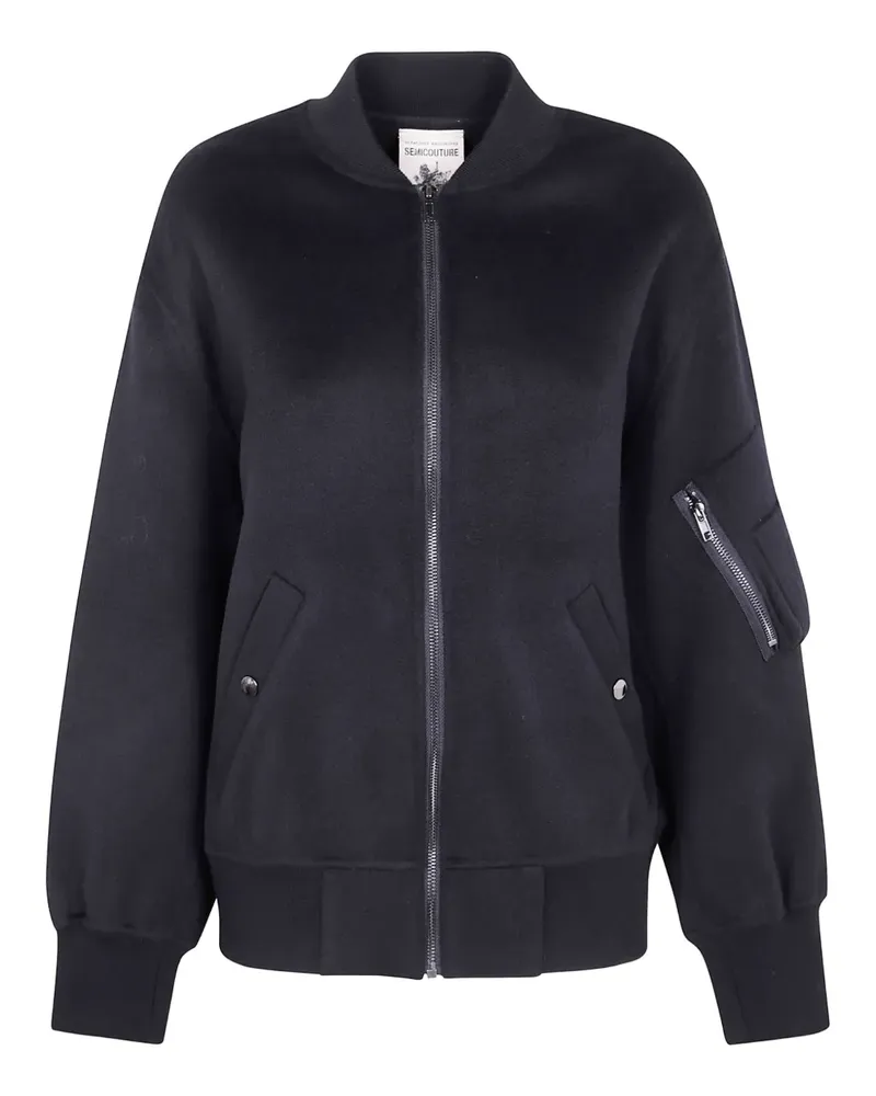 Semicouture Bomberjacke mit Reißverschluss - Schwarz Schwarz