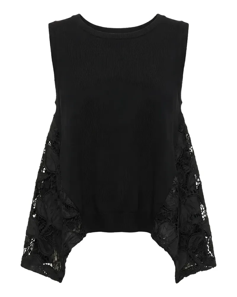 MEIMEIJ lace-panelled sleeveless top - Schwarz Schwarz