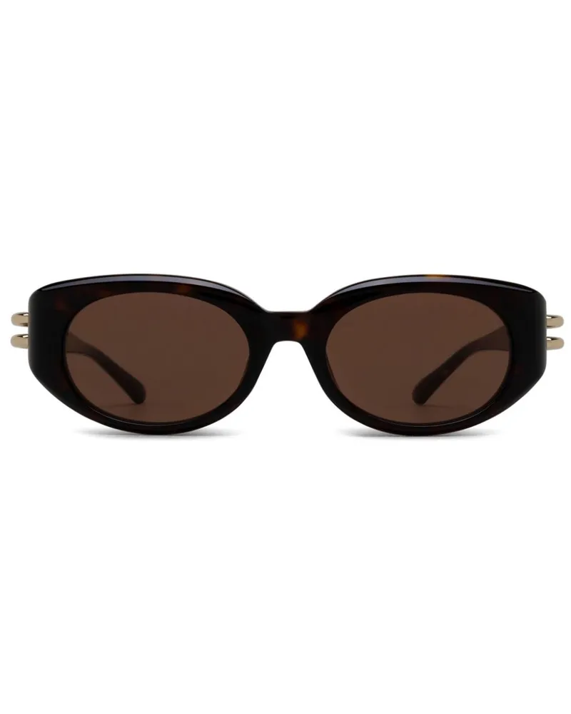 Alexander McQueen Sonnenbrille mit rundem Gestell - Braun Braun
