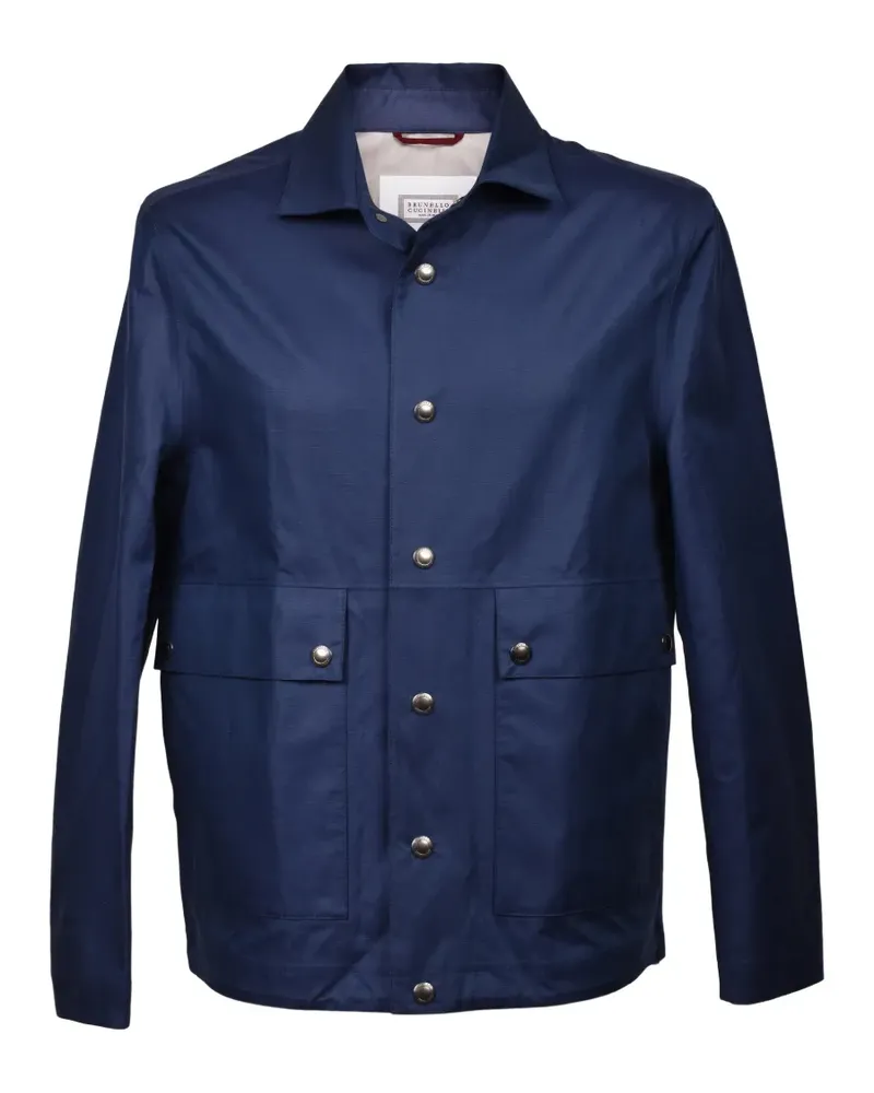 Brunello Cucinelli Regenmantel mit Knöpfen - Blau Blau