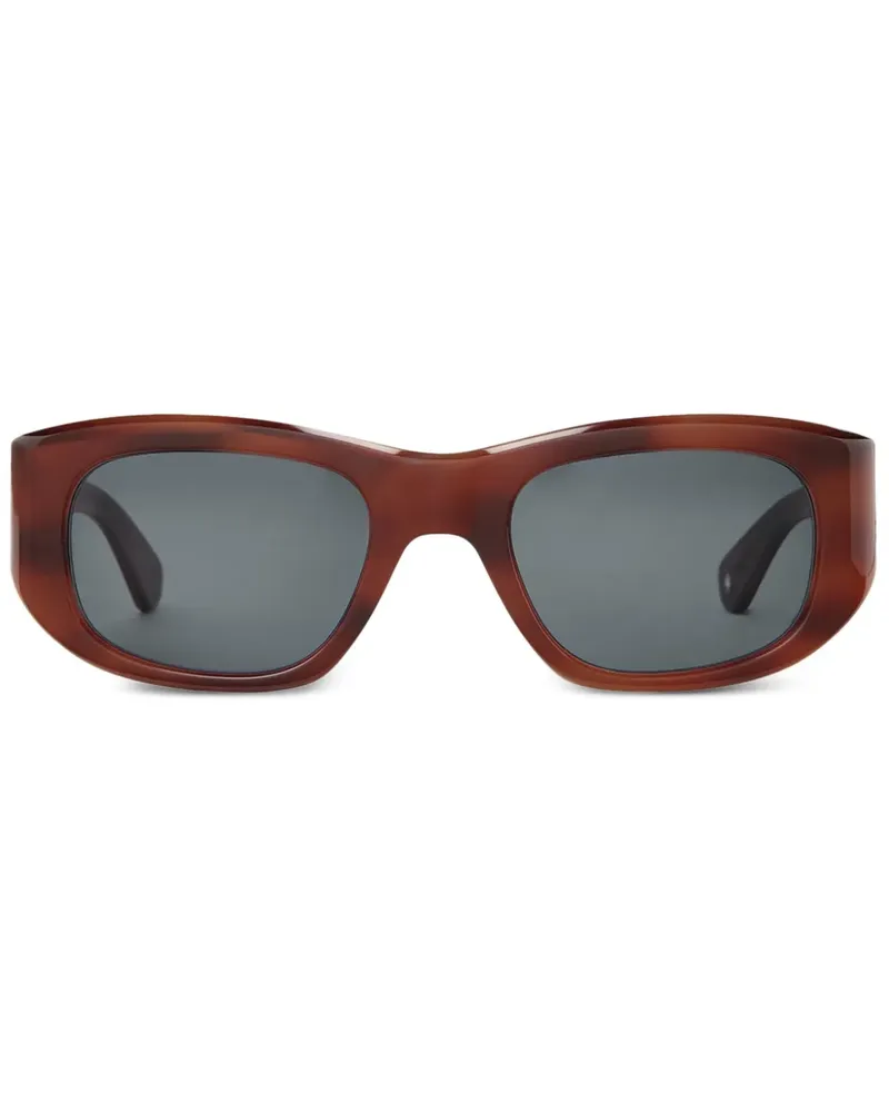 Garrett Leight Sonnenbrille mit geometrischem Gestell - Braun Braun